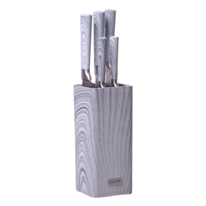 Zestaw noży w bloku szary 6el.