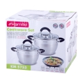 Komplet garnków Kamille 4 el stalowy z pokrywkami kuchenny