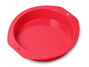 Okrągła forma silikonowa do pieczenia z uchwytami