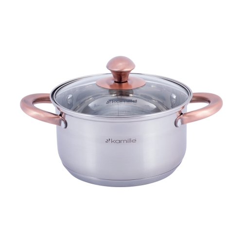 komplet garnków stalowych 8 el Kamille z pokrywkami do kuchni