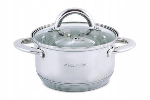 Garnek ze stali nierdzewnej ze szklaną pokrywką 1,7L