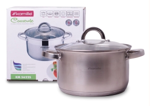 Garnek 22 cm 5,1 L z pokrywką INDUKCJA GAZ KAMILLE