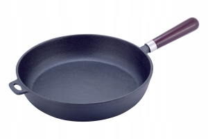 Patelnia żeliwna solidna głęboka 30 cm