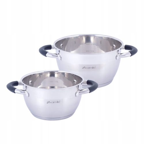 Garnki Kamille zestaw 4 el stal nierdzewna do gotowania