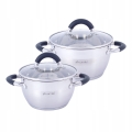 Zestaw garnków Kamille 4 el stal nierdzewna z pokrywkami