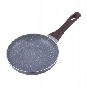 Patelnia granitowa 20cm z uchwytem imitacja drewna