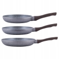 Patelnie granitowe Kamille komplet 3 szt 20 24 28 cm do indukcji