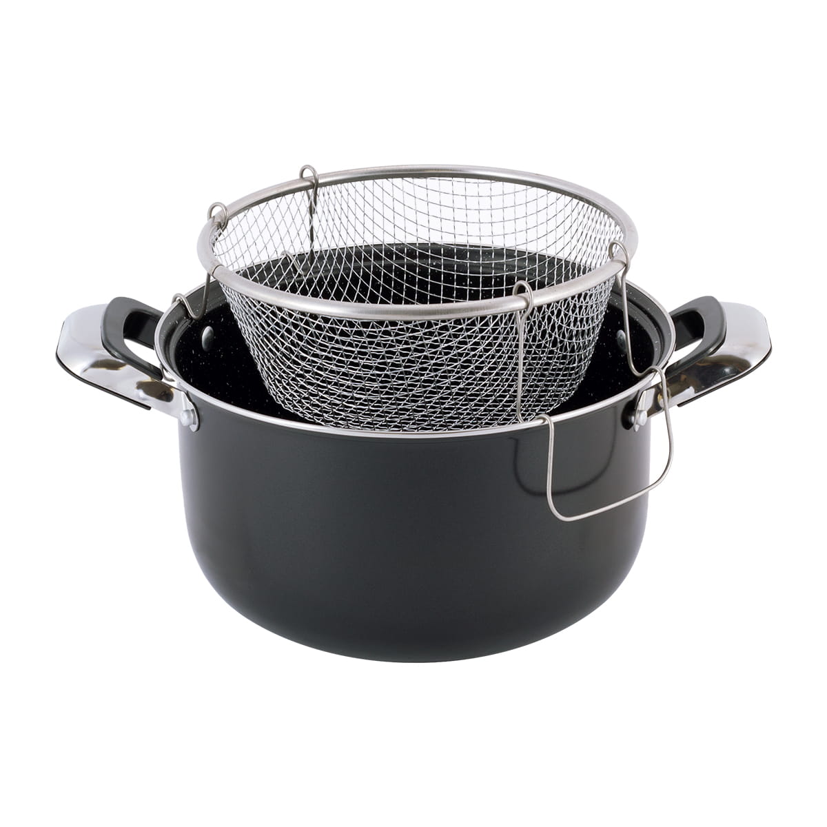 Garnek 24cm 4L + sitko,kosz do głębokiego smażenia